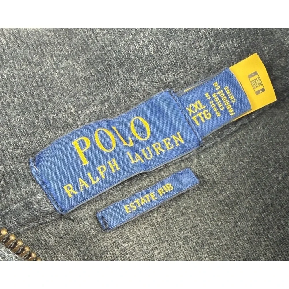 Polo Ralph Lauren 1/4 Zip Pullover Sweater Estate Rib Mens Size 2XLT Gray
